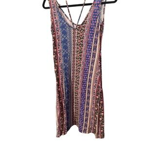 Floral Strappy Blue and Pink Dress